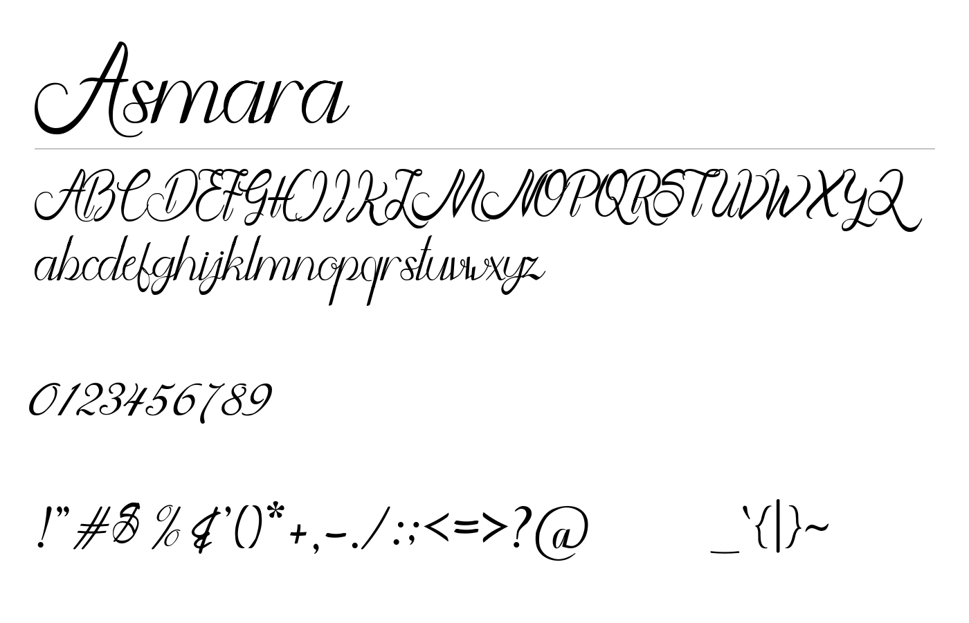 Asmara Font preview