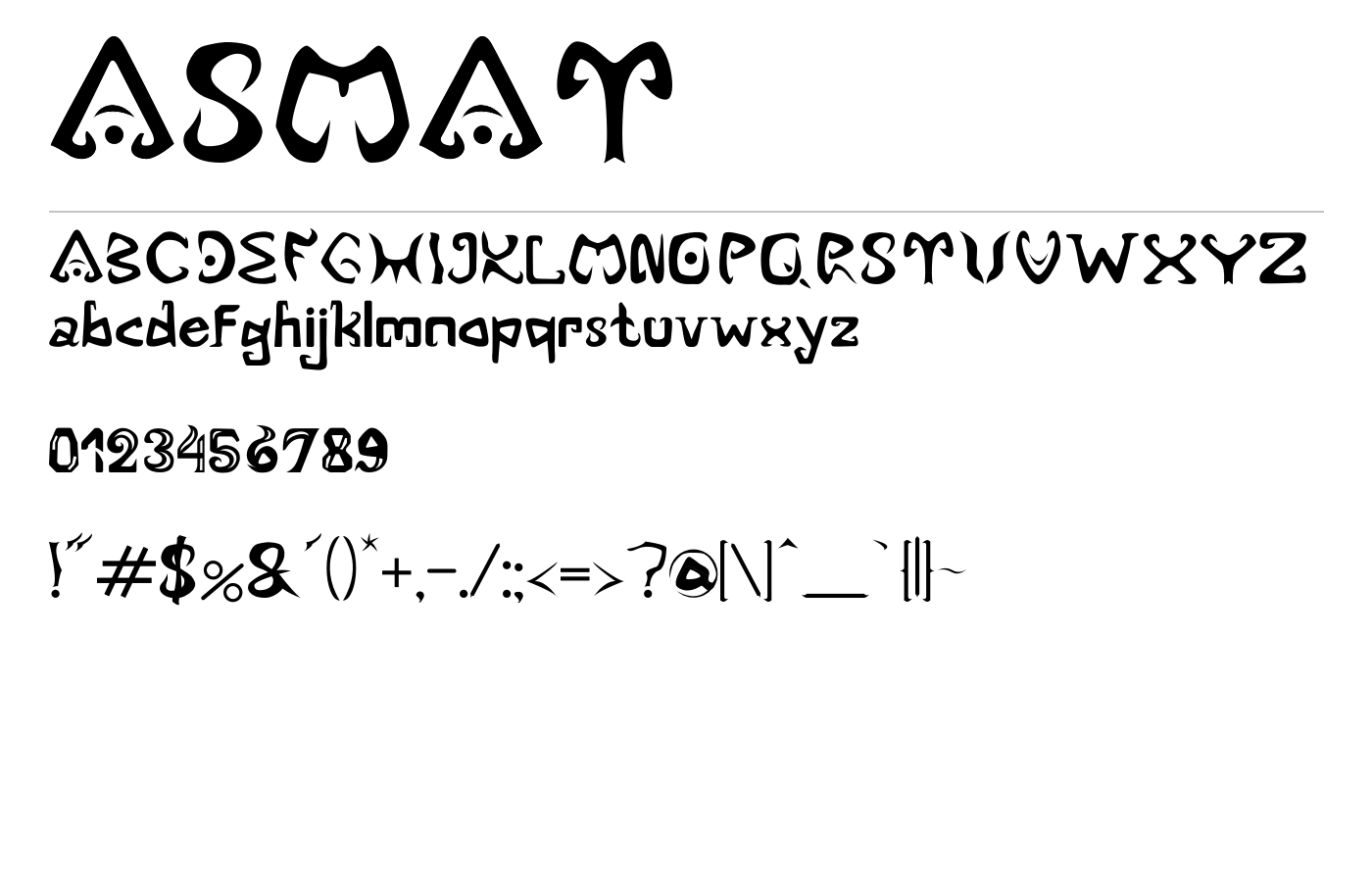 ASMAT Font preview