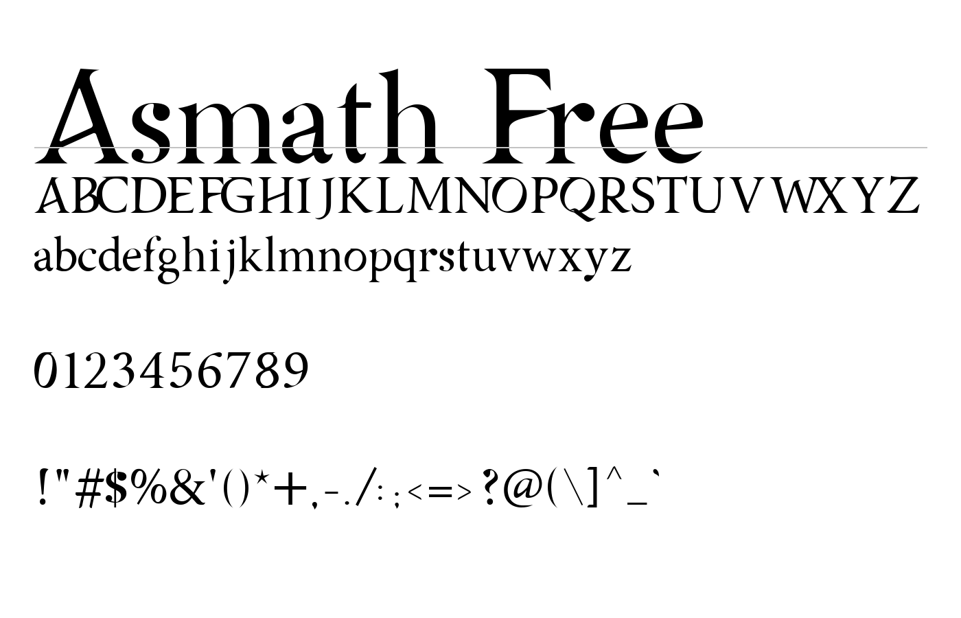 AsMATH Font preview