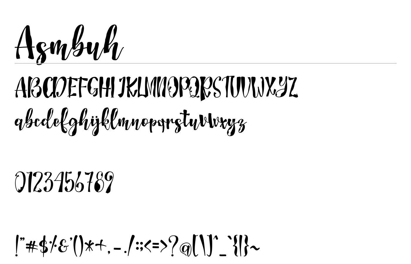 Asmbuh Font preview
