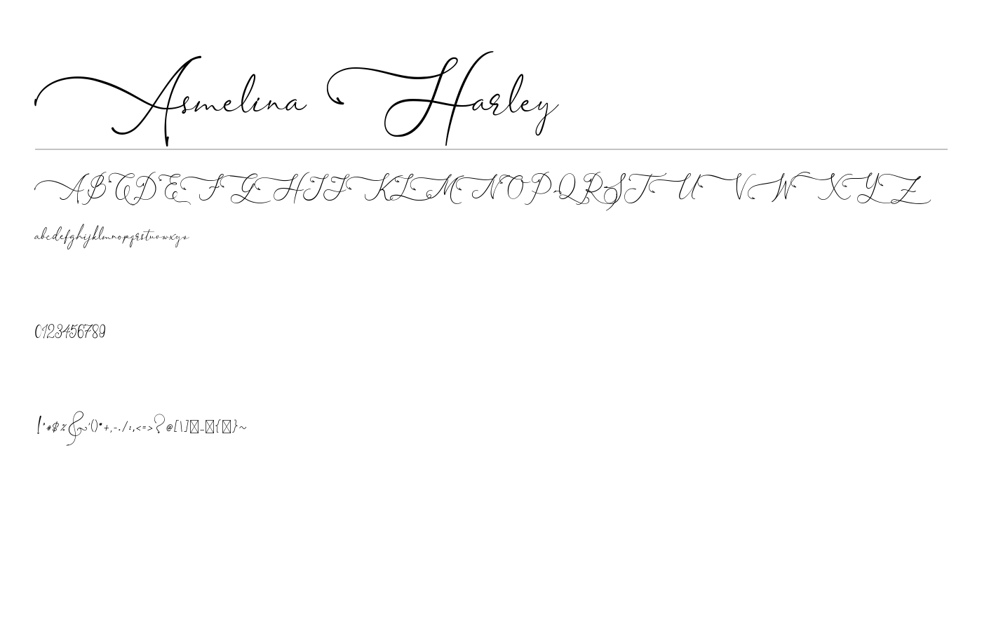 Asmelina Harley Font preview