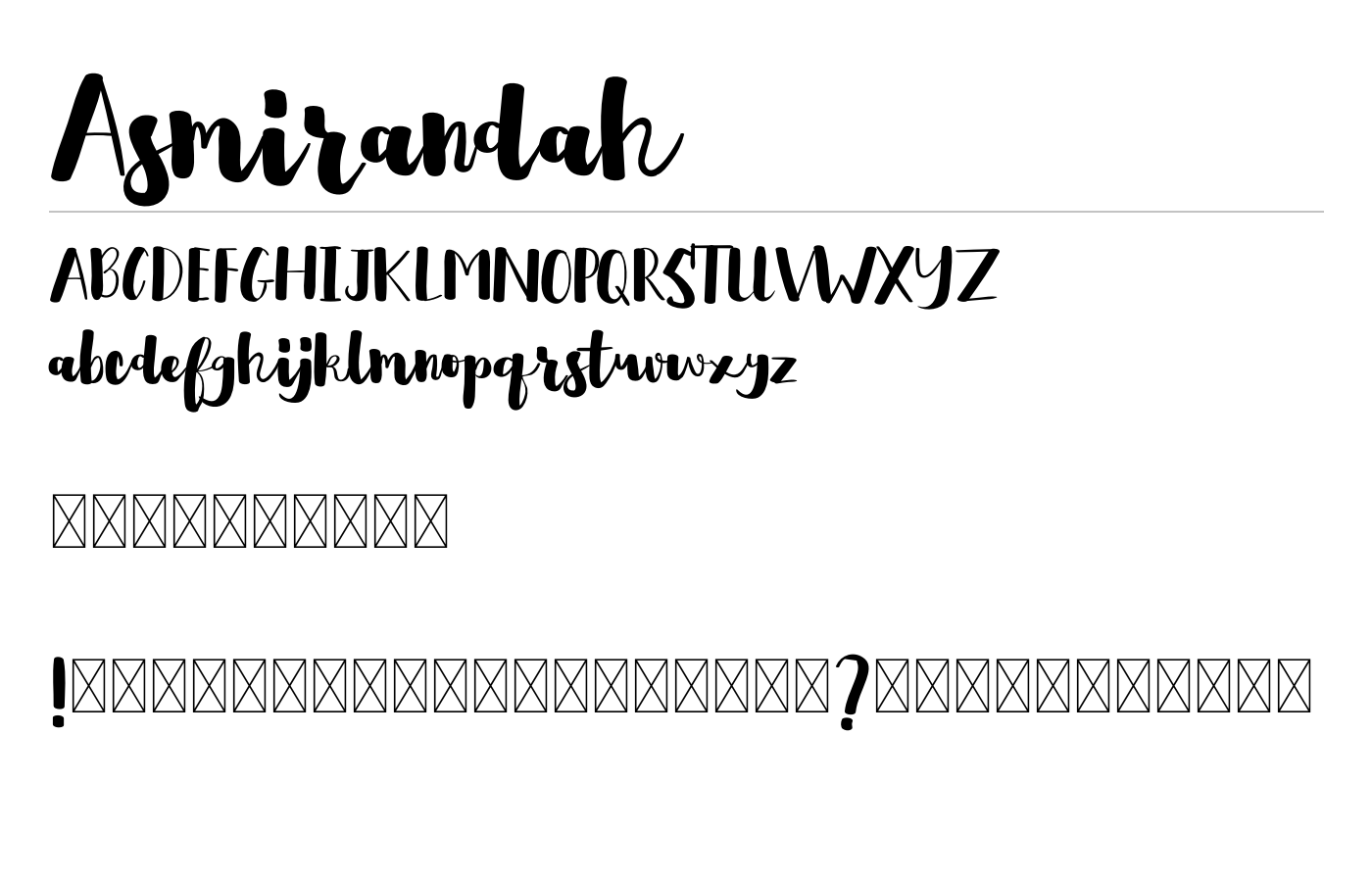 Asmirandah Font preview