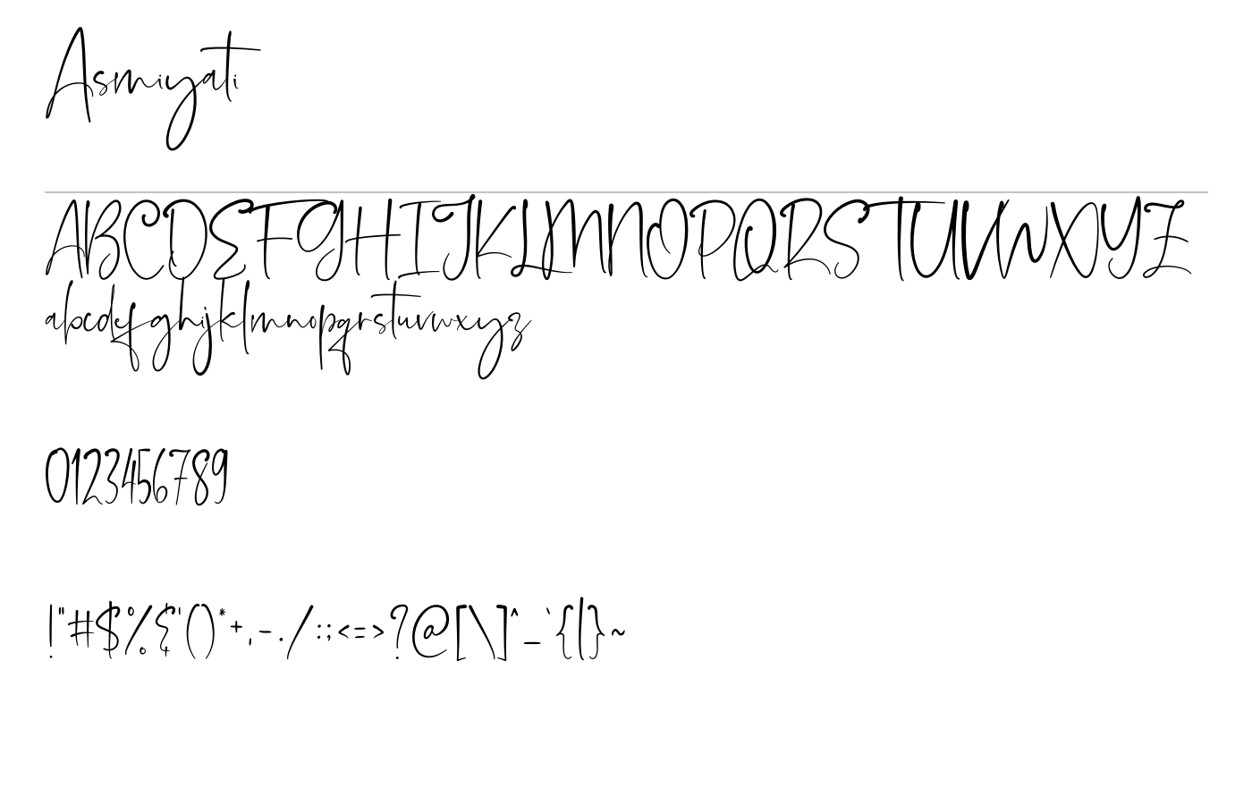 Asmiyati Font preview