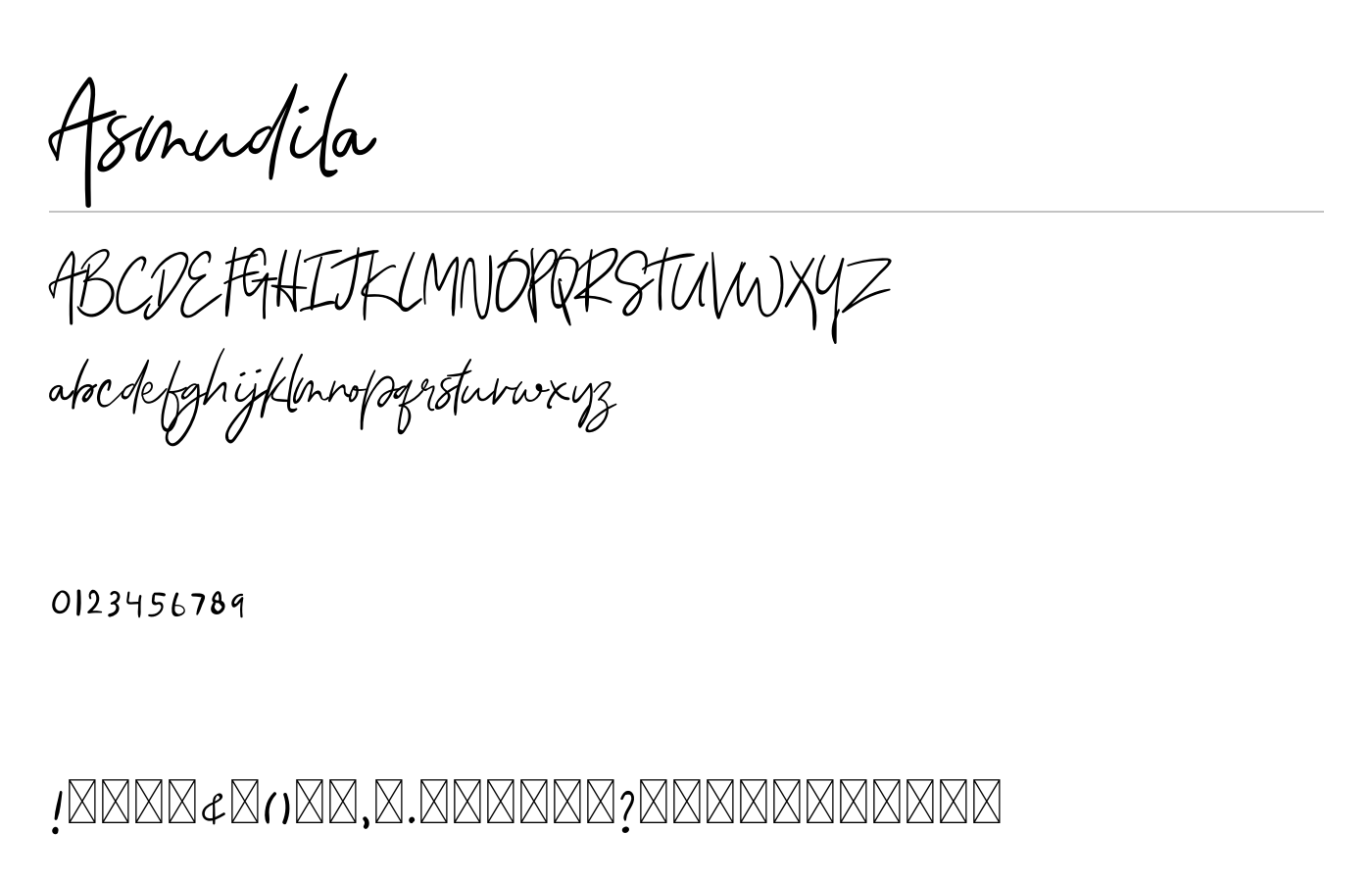 Asmudila Font preview