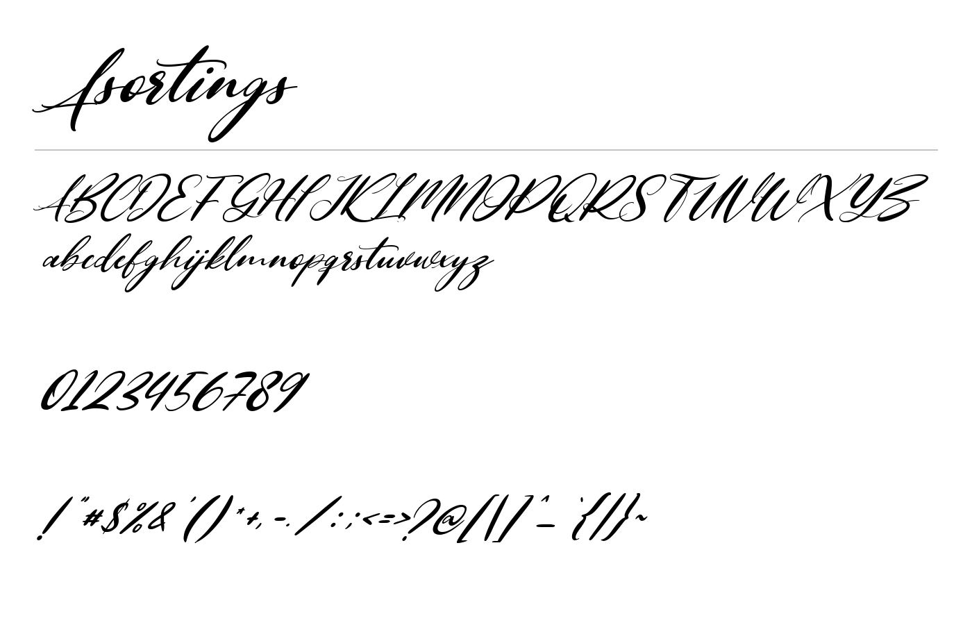 Asortings Font preview