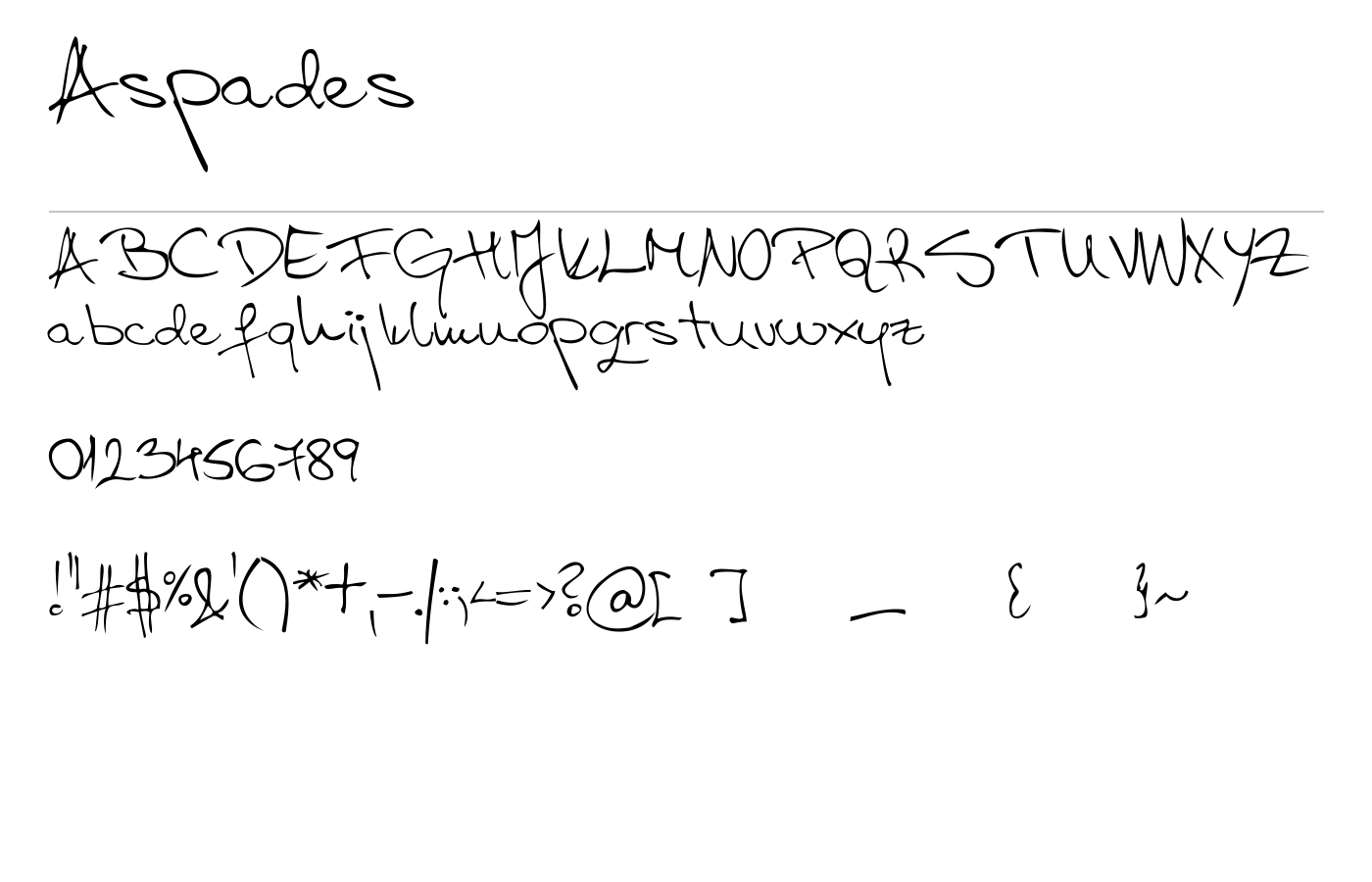 Aspades Font preview