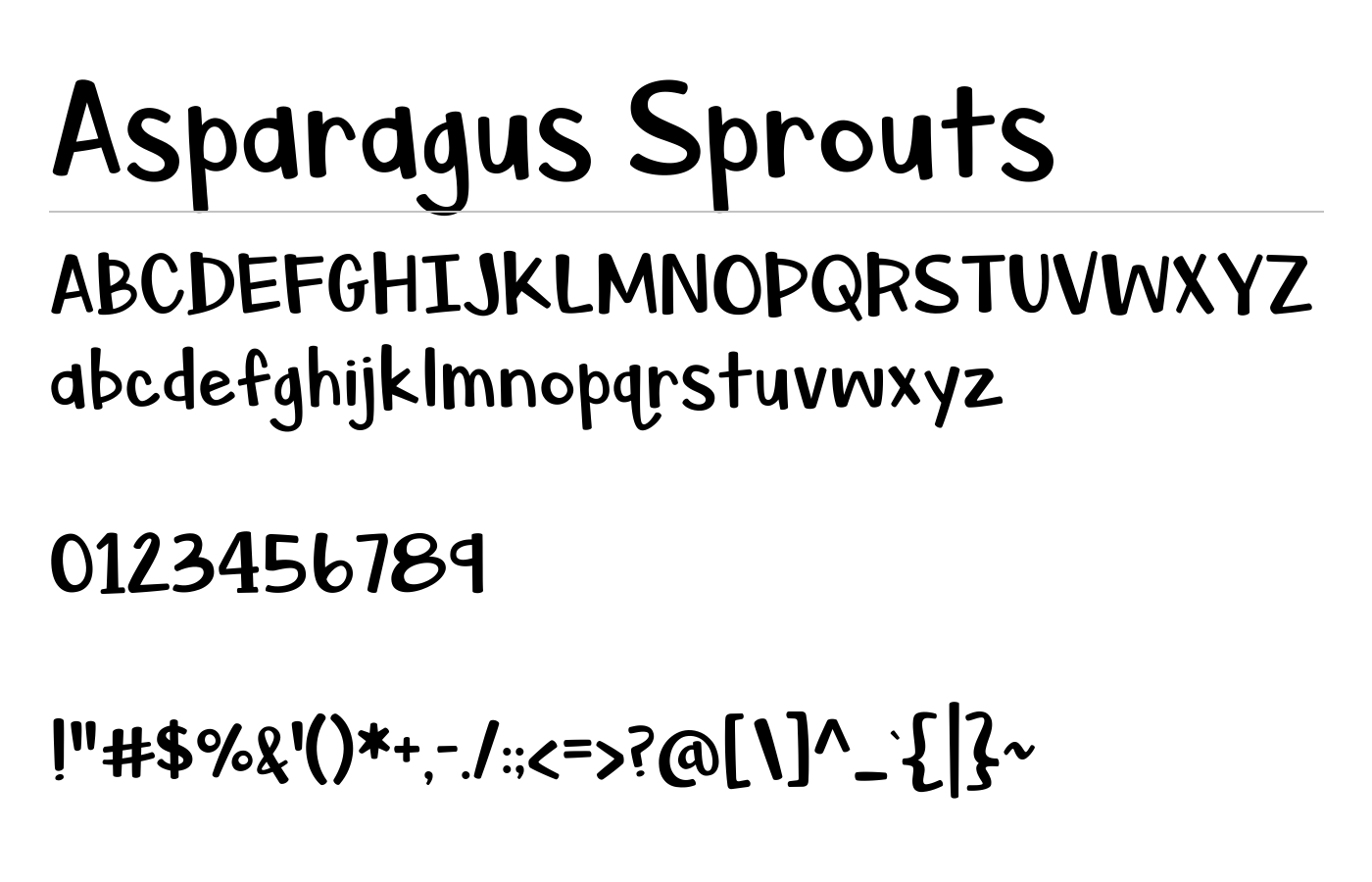 Asparagus Sprouts Font preview