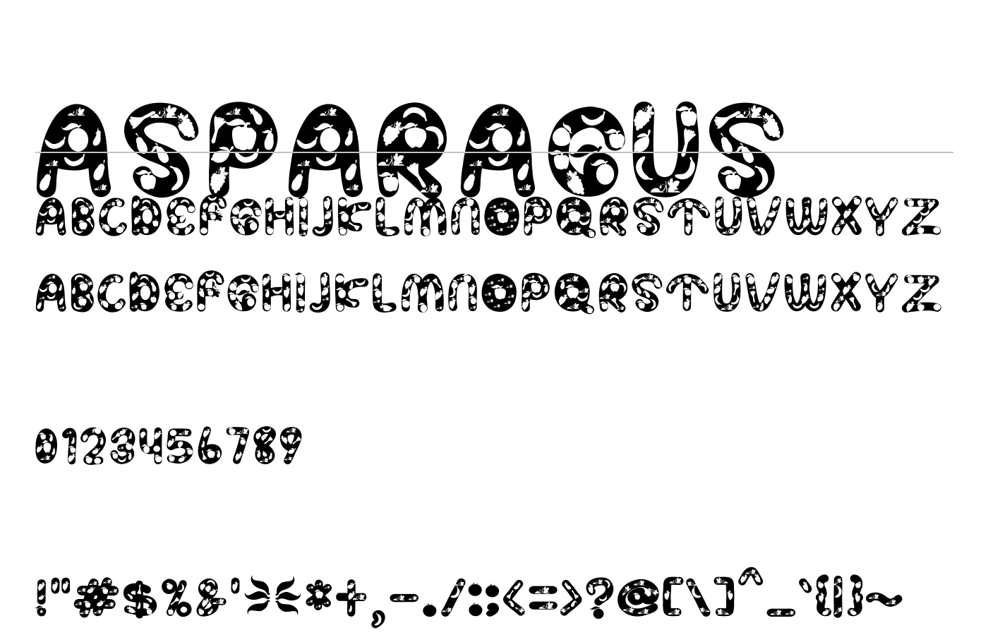 ASPARAGUS Font preview
