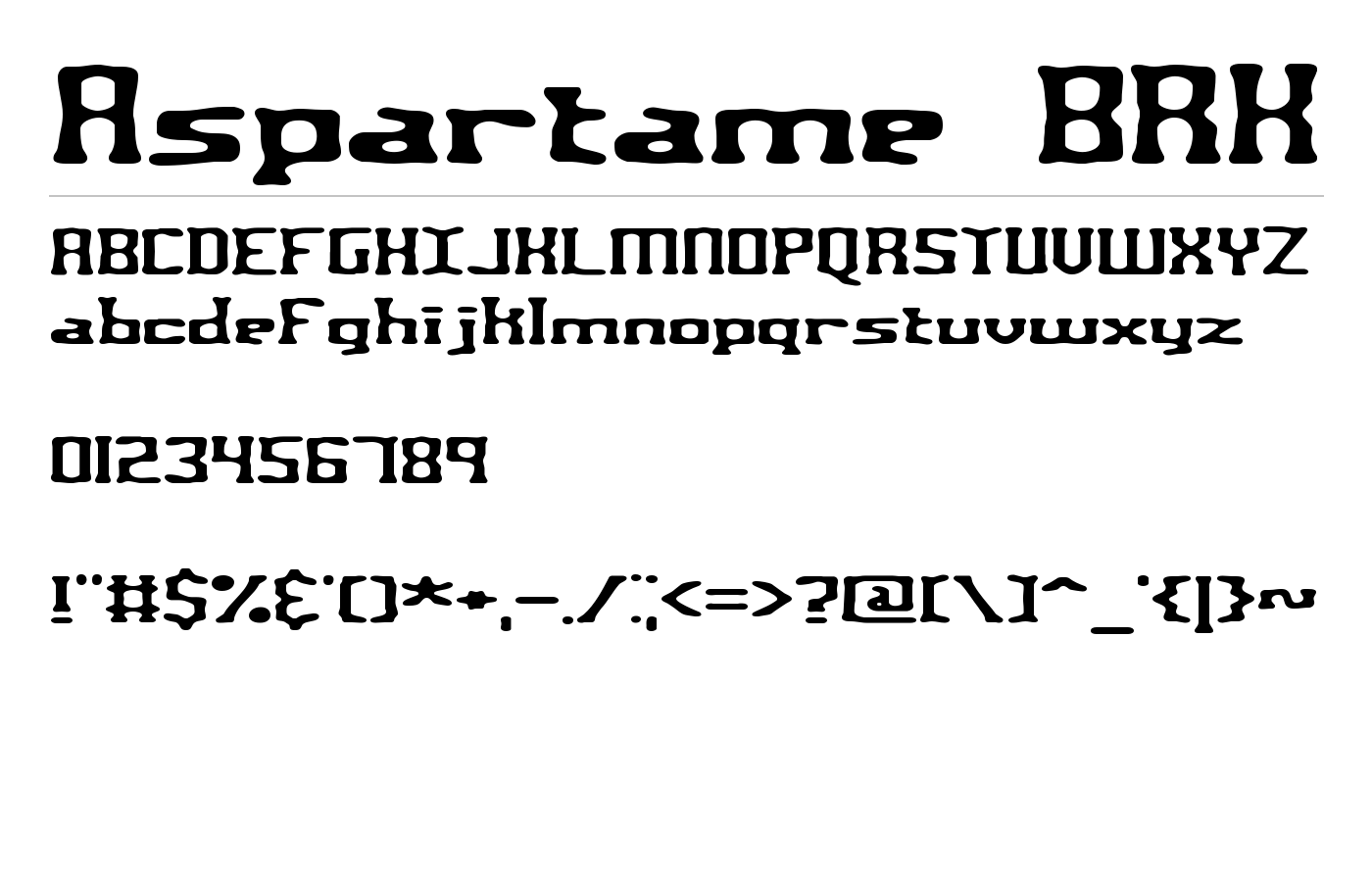 Aspartame BRK Font preview