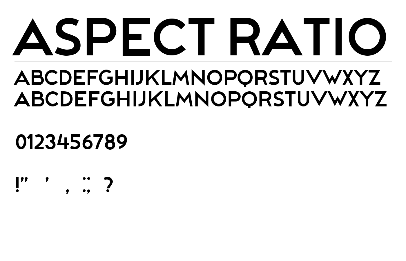 Aspect Ratio Font preview