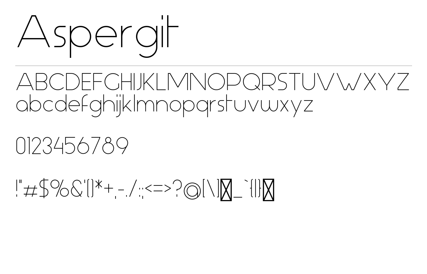 Aspergit Font preview