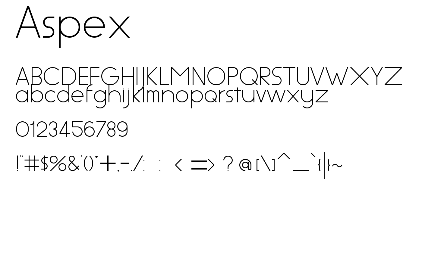 Aspex Font preview