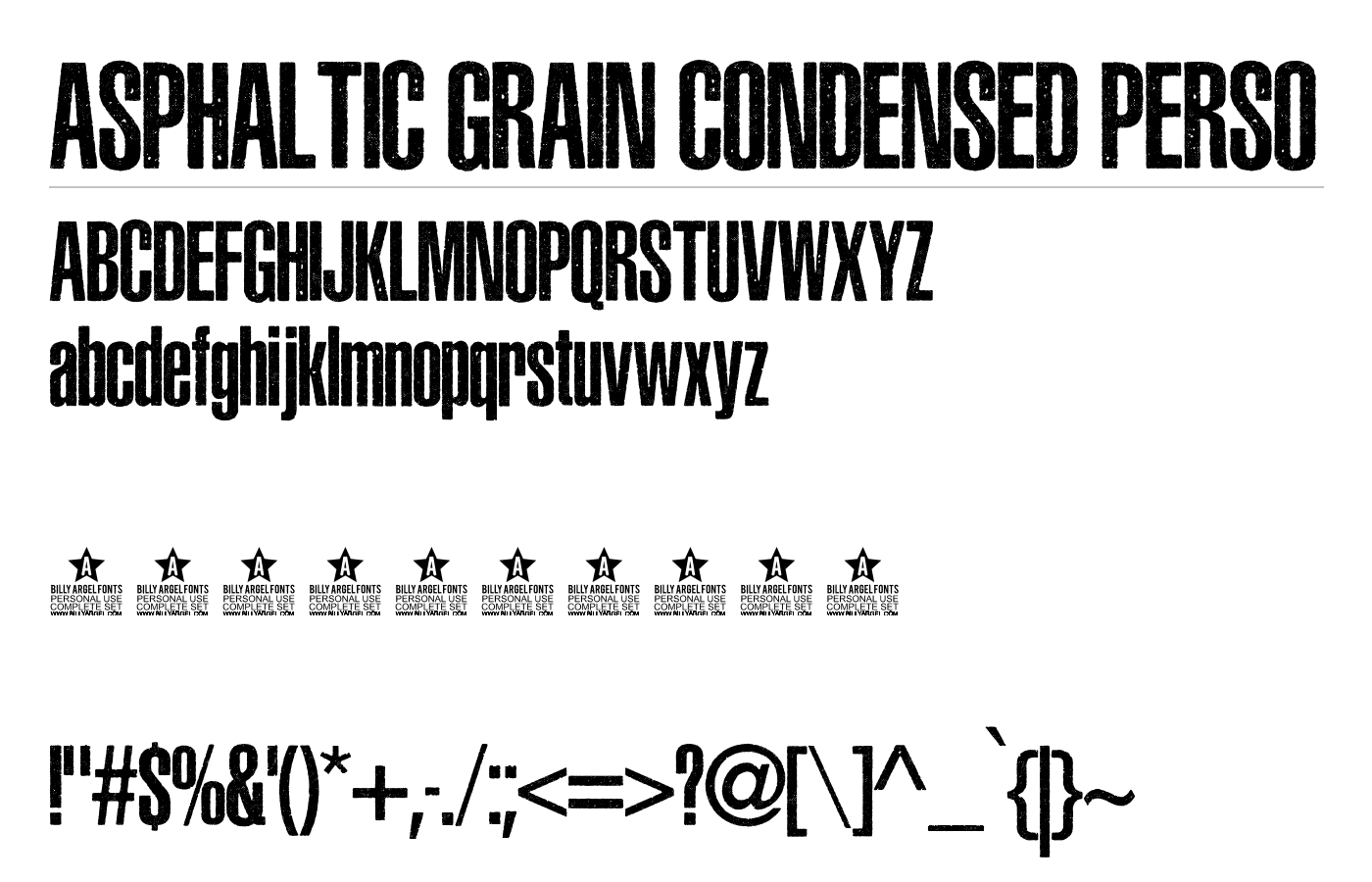 ASPHALTIC GRAIN CONDENSED PERSO Font preview