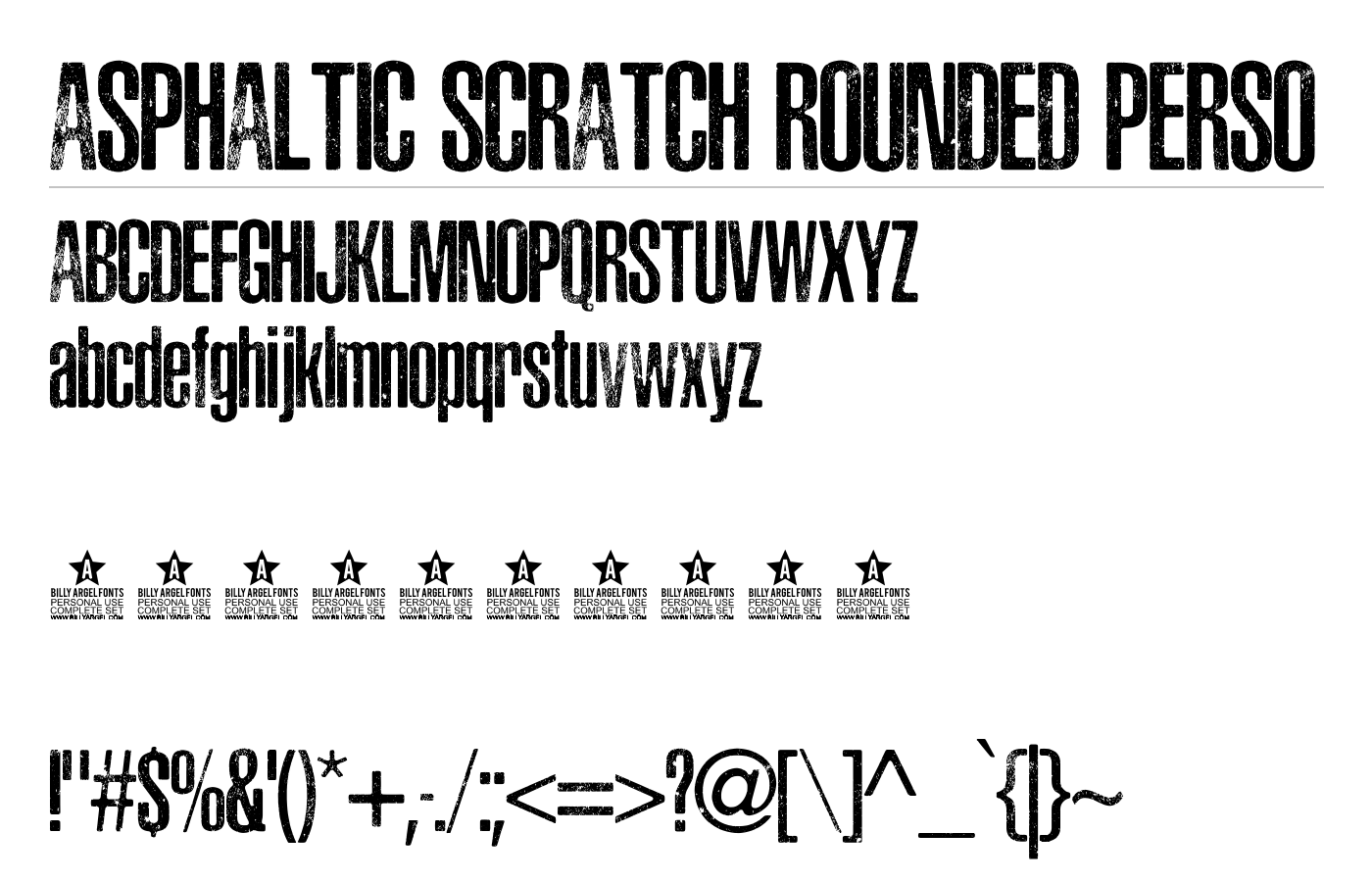 ASPHALTIC SCRATCH ROUNDED PERSO Font preview