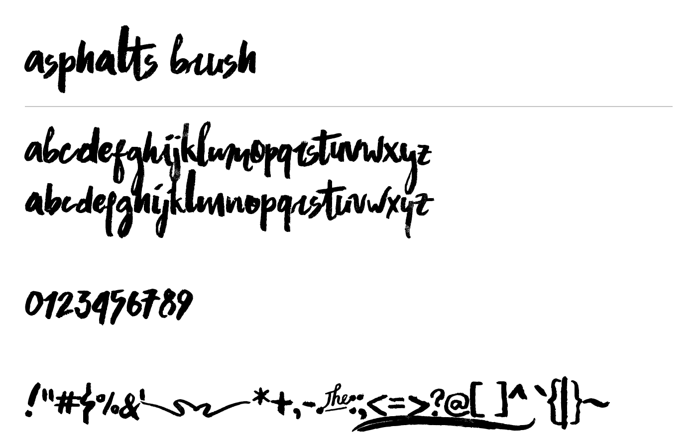 Asphalts Brush Font preview