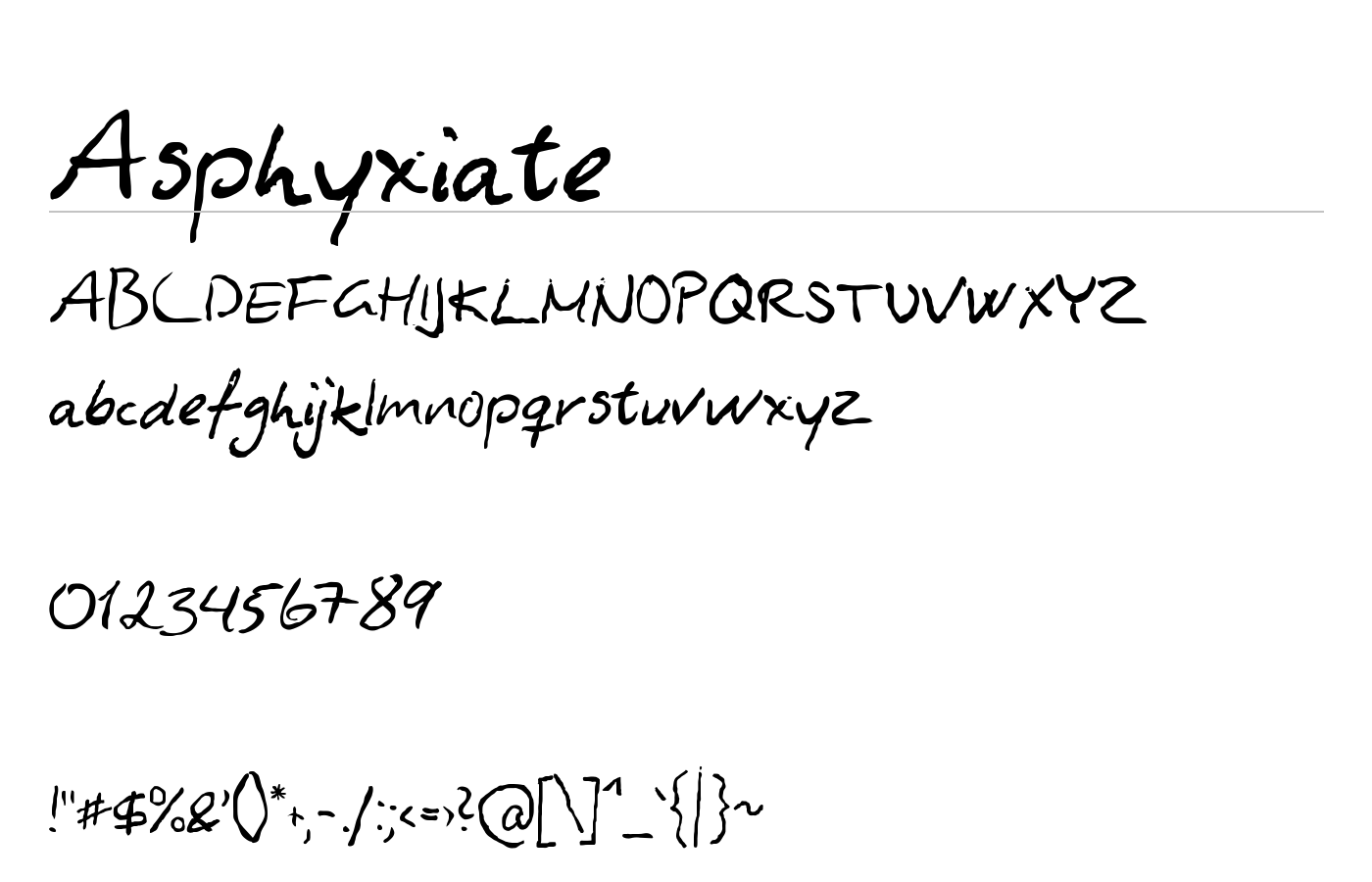 Asphyxiate Font preview