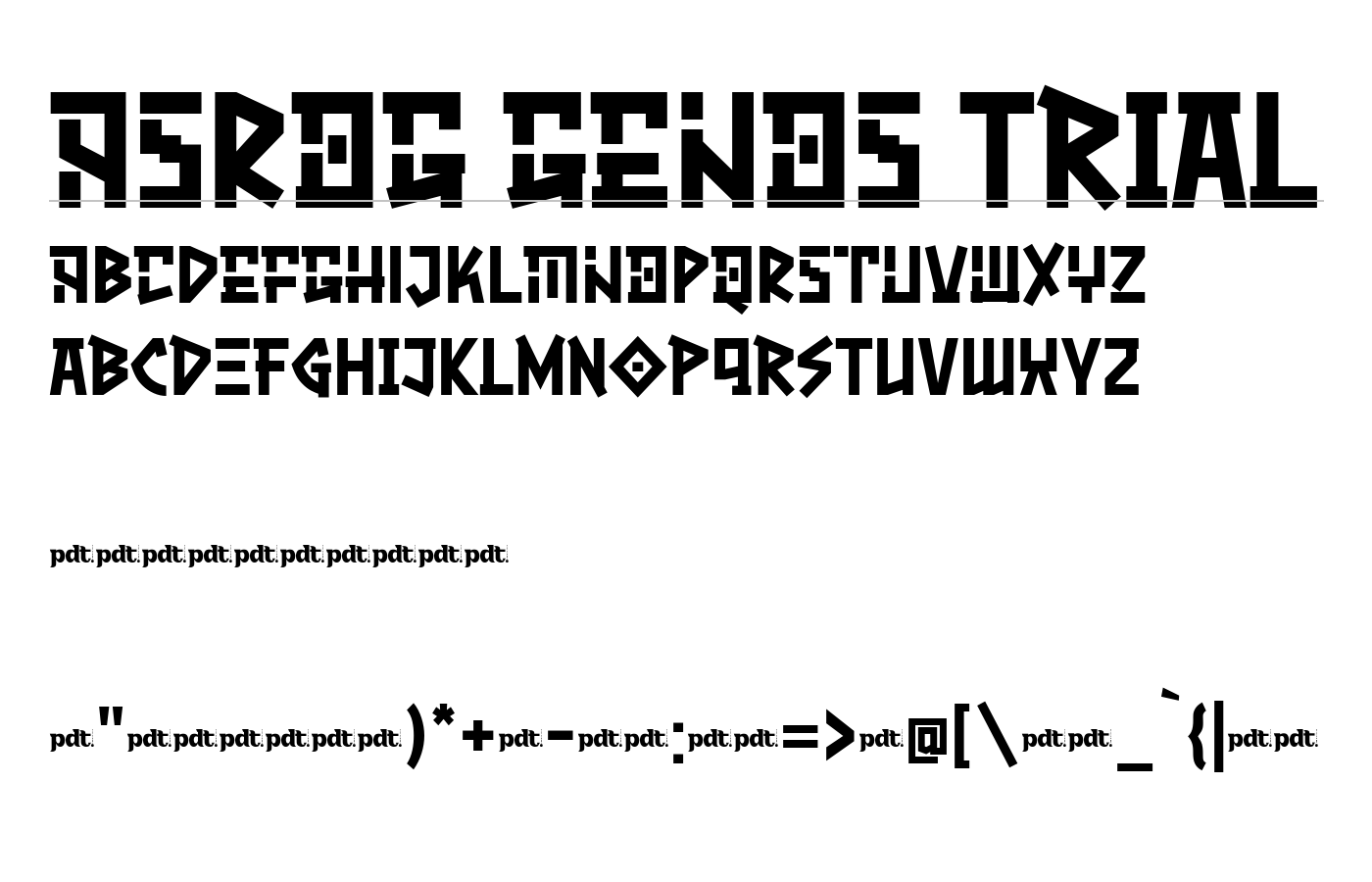 ASROG GENOS trial Font preview