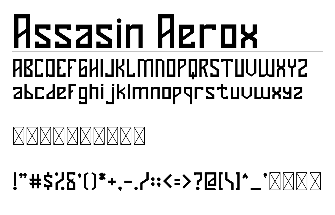 Assasin Aerox Font preview