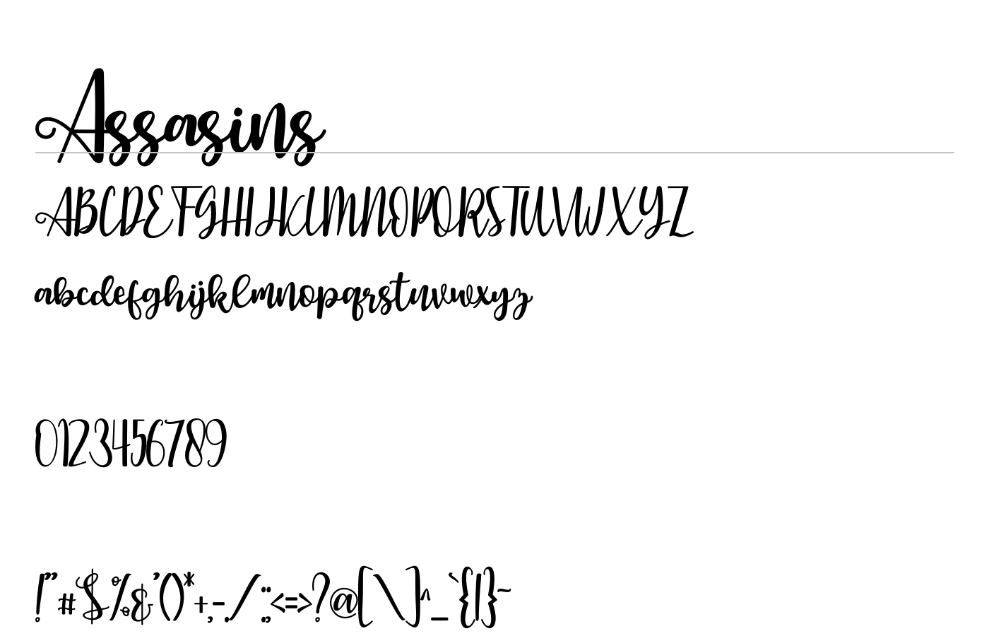 Assasins Font preview