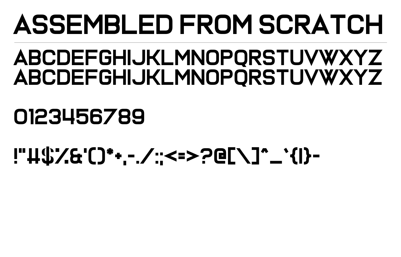 Assembled From Scratch Font preview