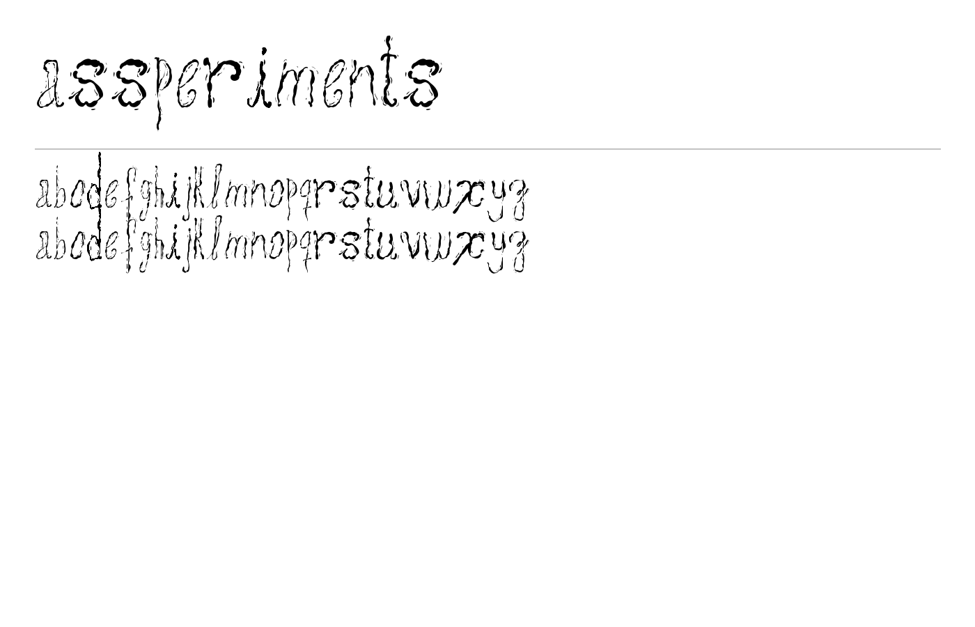 assperiments Font preview