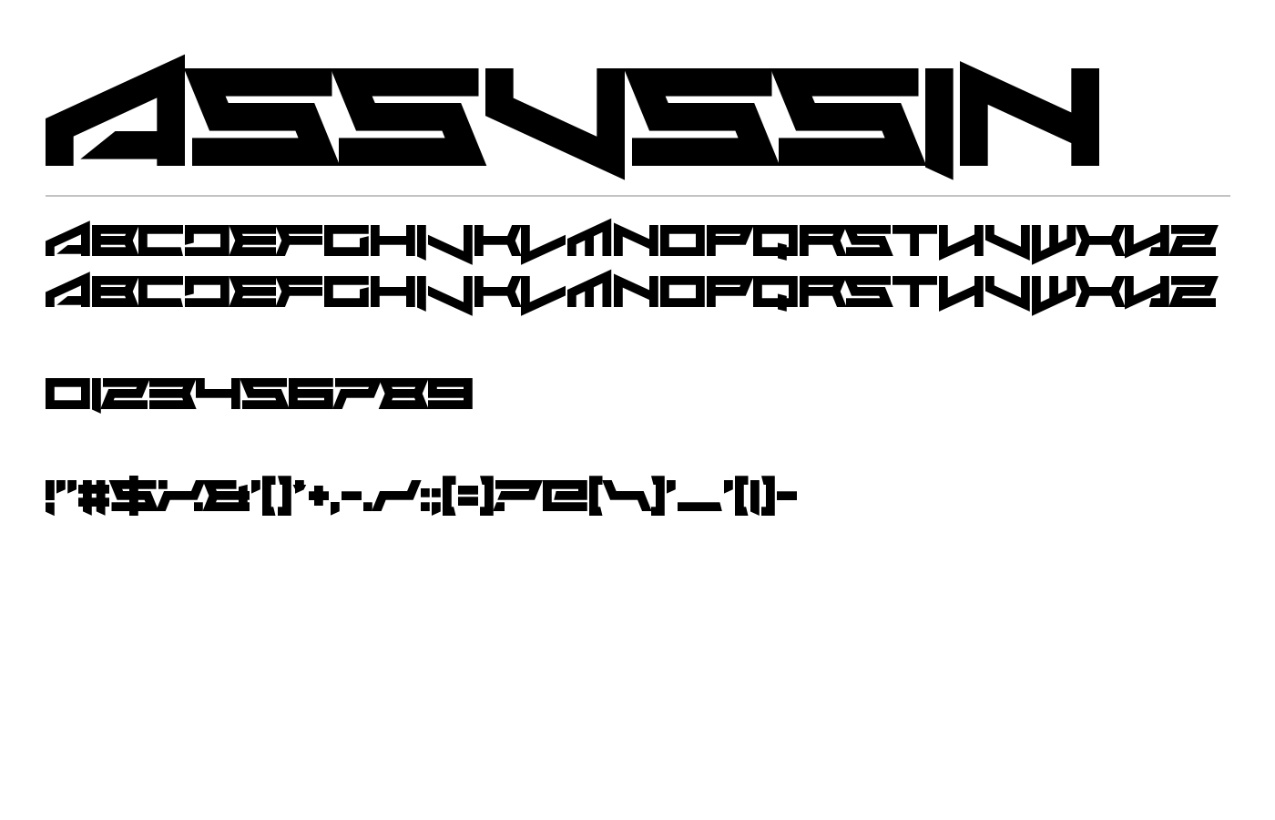 Assvssin Font preview
