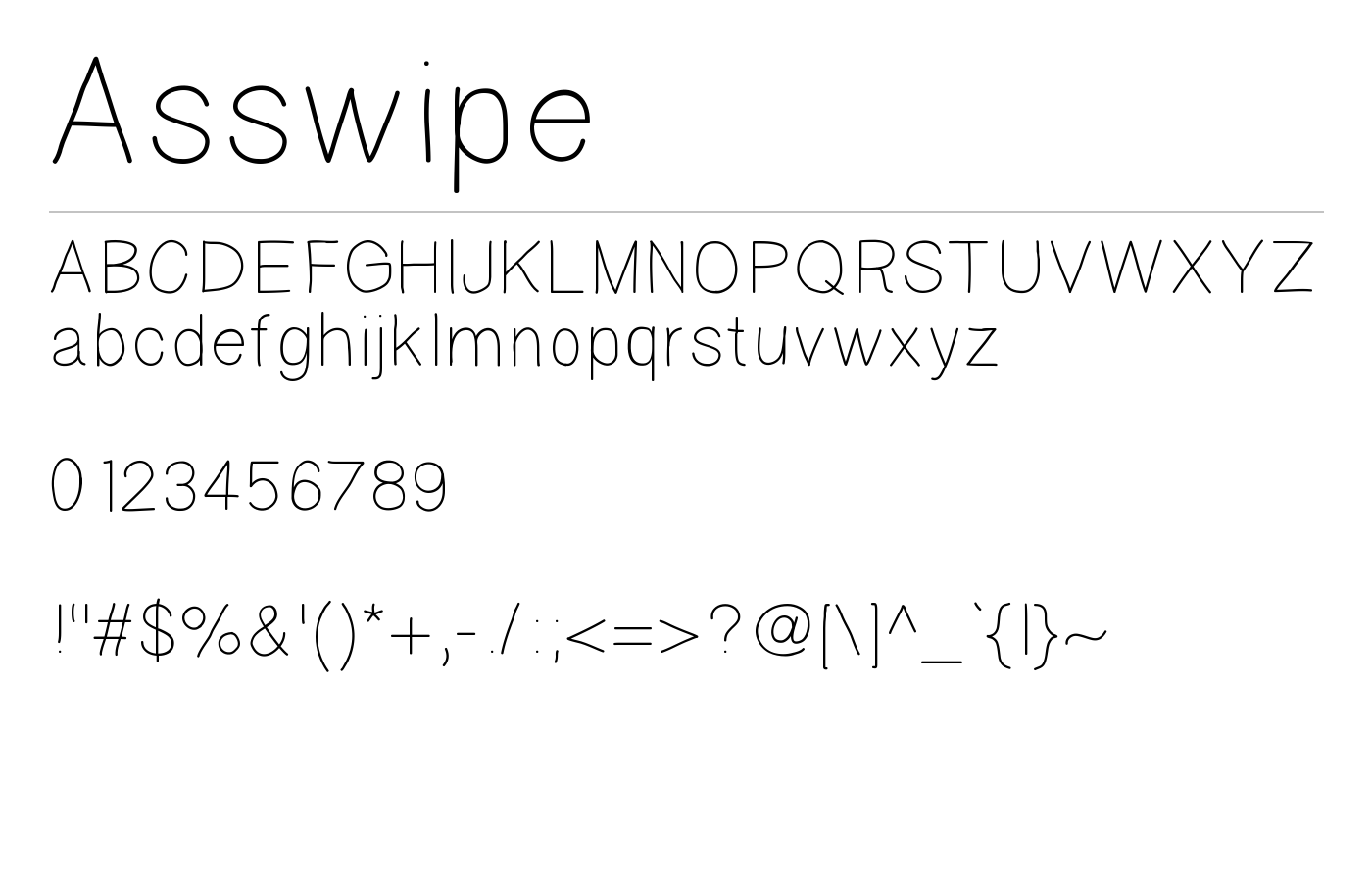 Asswipe Font preview