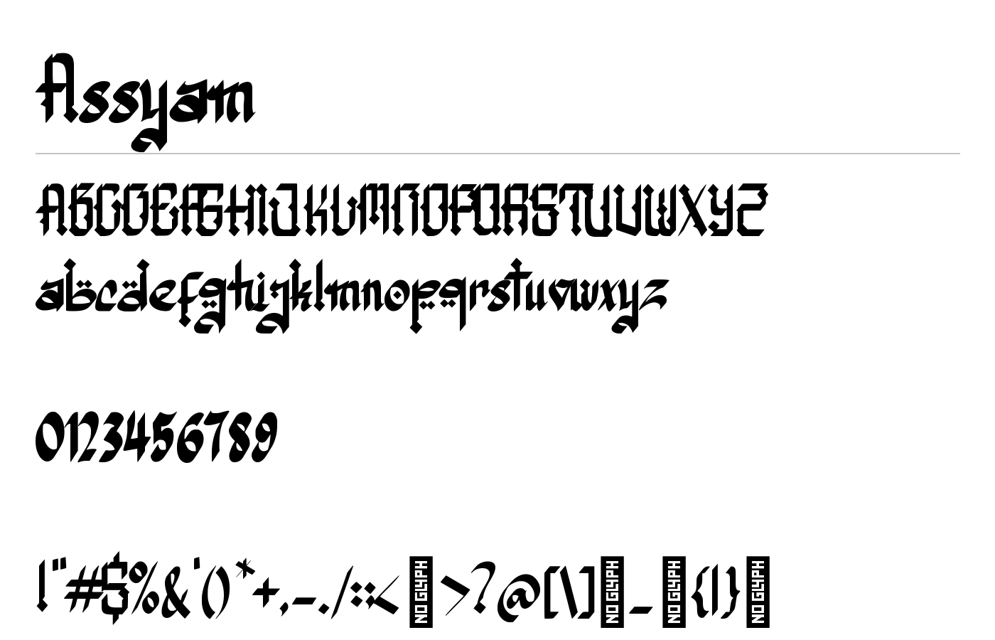 Assyam Font preview