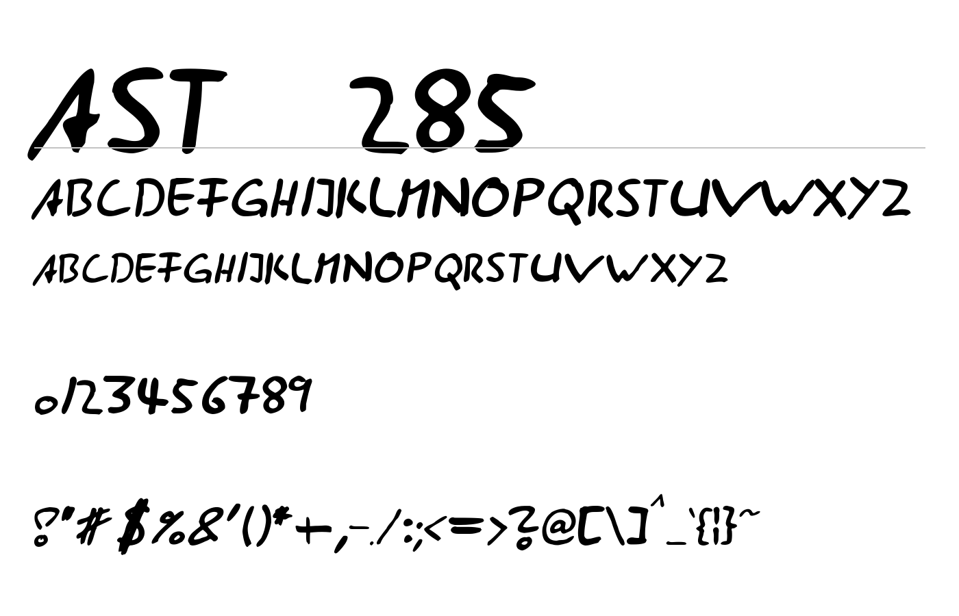 AST 285 Font preview