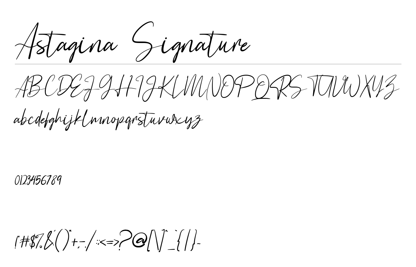 Astagina Signature Font preview
