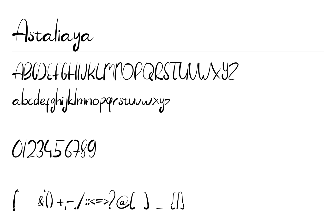Astaliaya Font preview