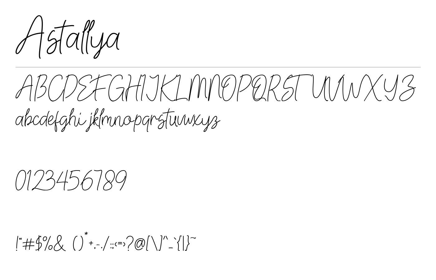 Astallya Font preview