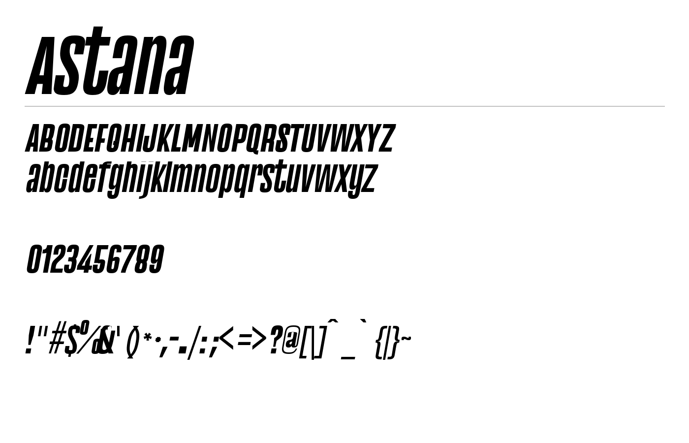Astana Font preview