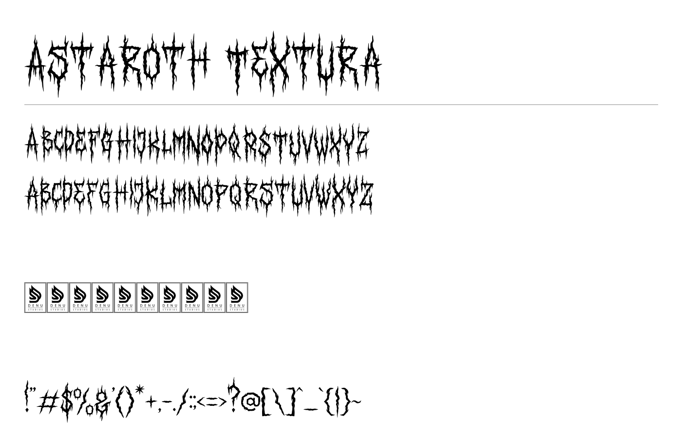 Astaroth Textura Font preview