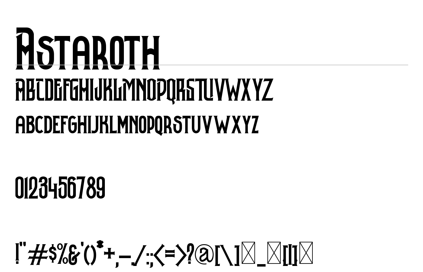 Astaroth Font preview