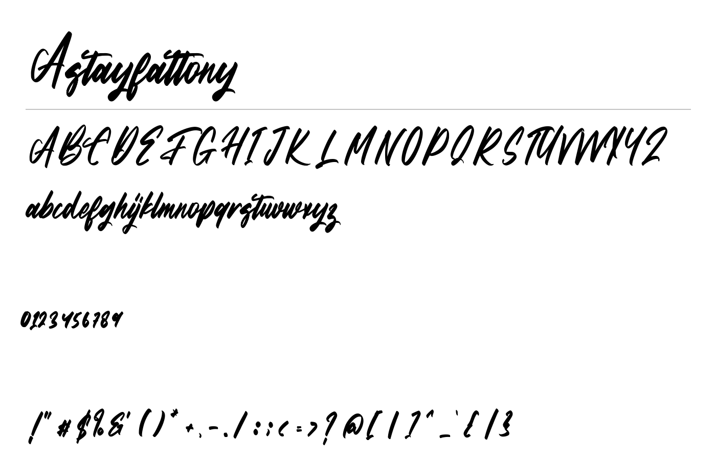 Astayfattony Font preview