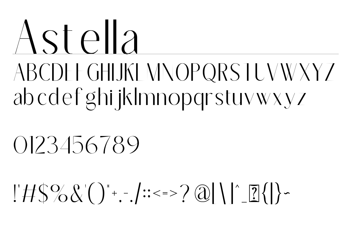 Astella Font preview
