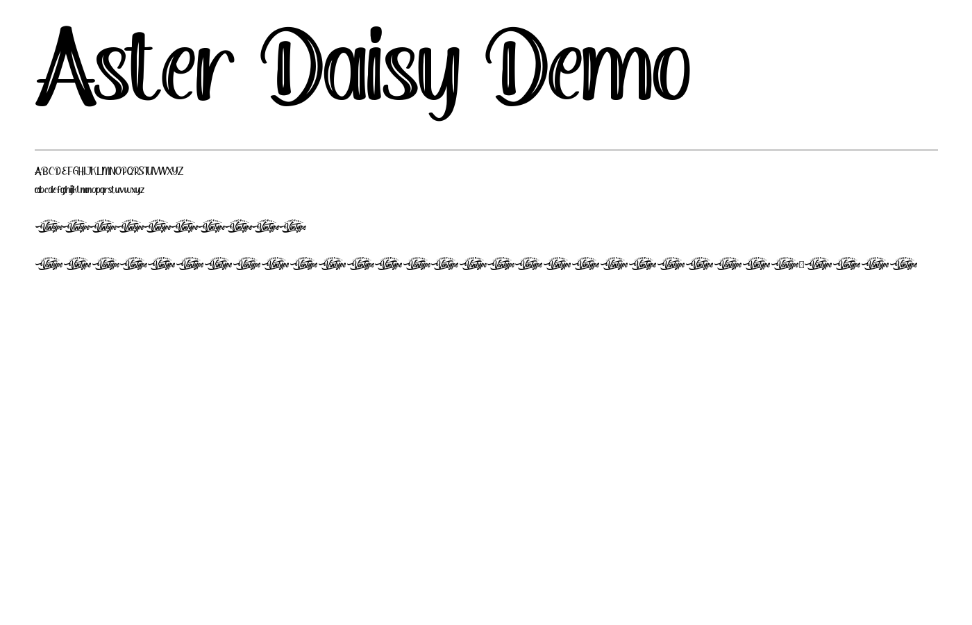 Aster Daisy Demo Font preview