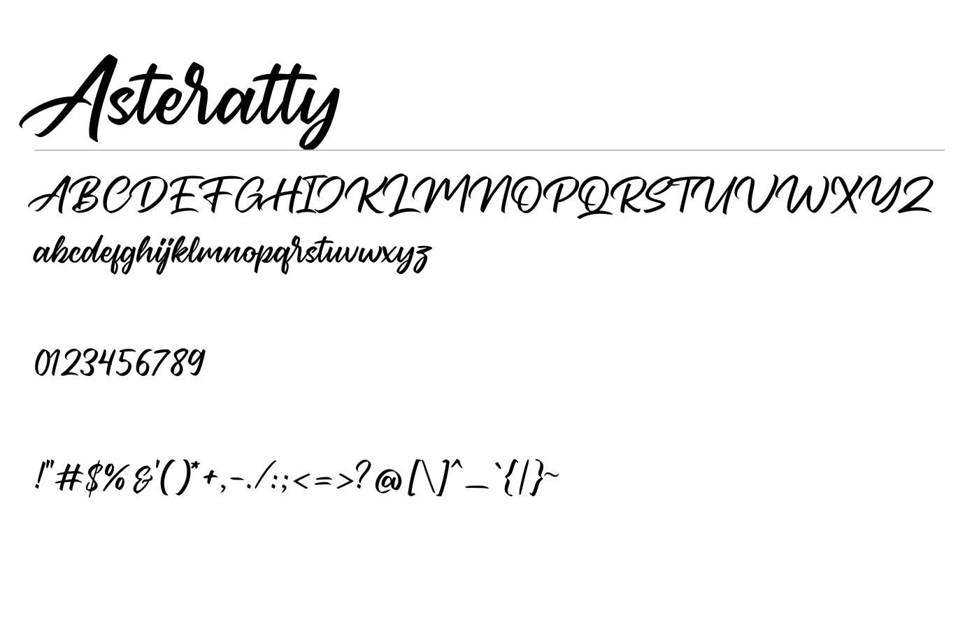 Asteratty Font preview