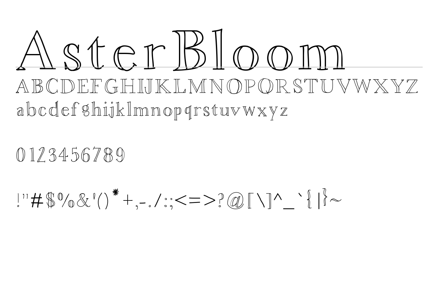 AsterBloom Font preview