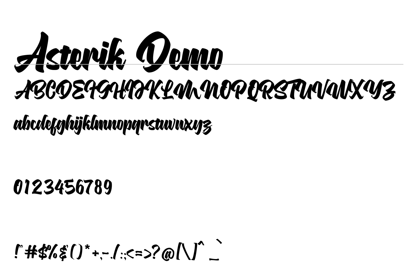 Asterik Font preview