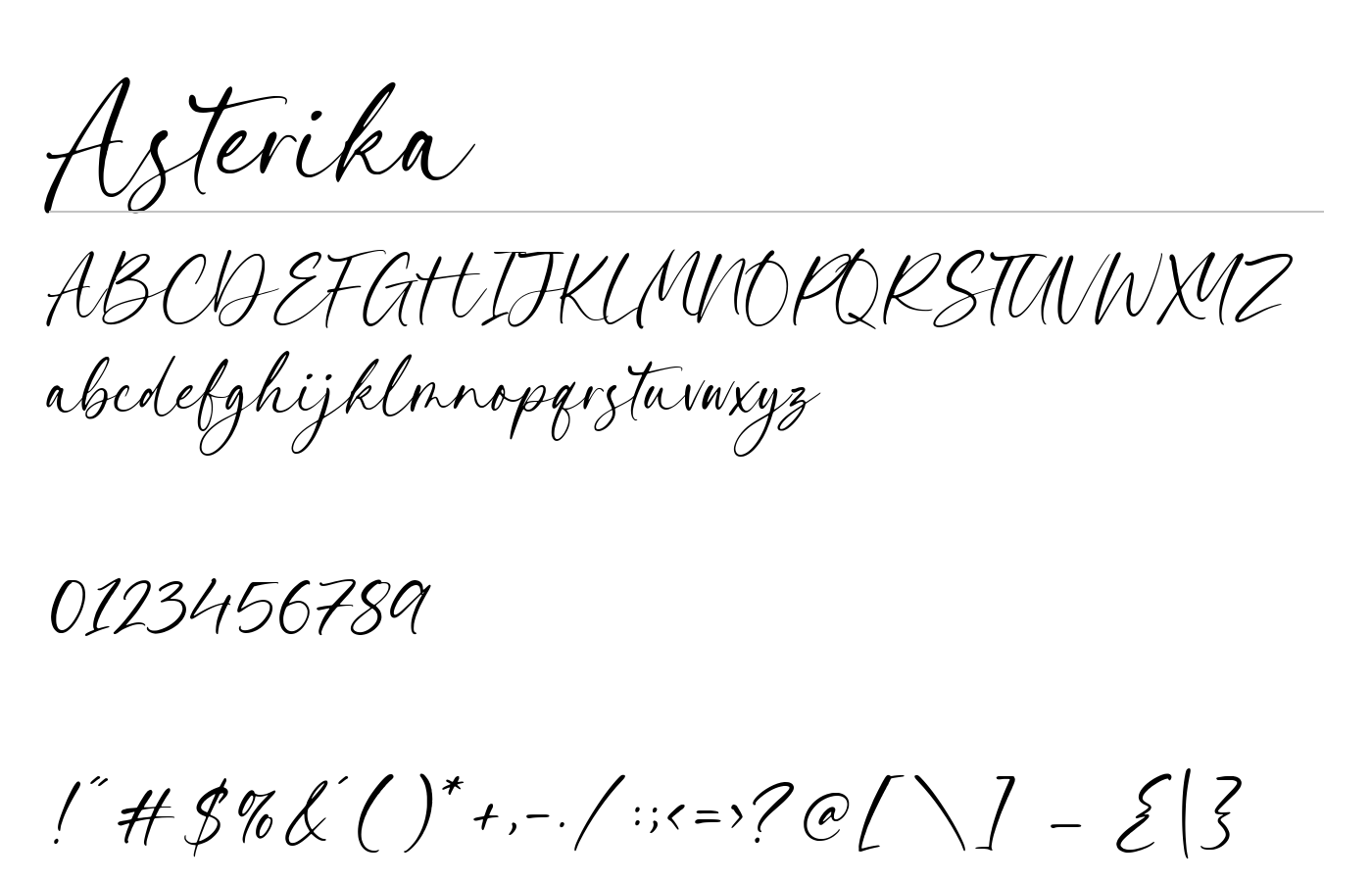 Asterika Font preview