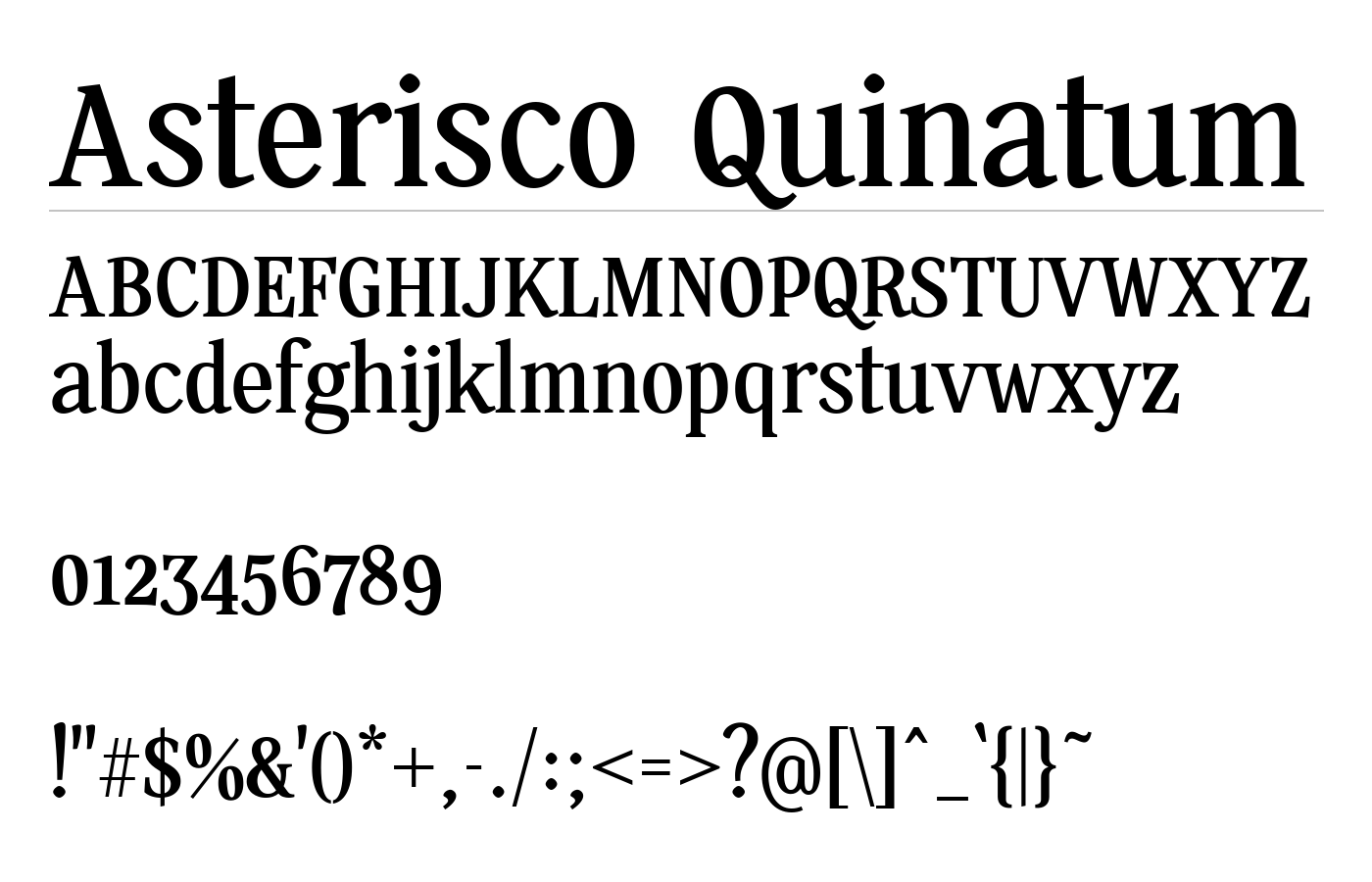 Asterisco Quinatum Font preview