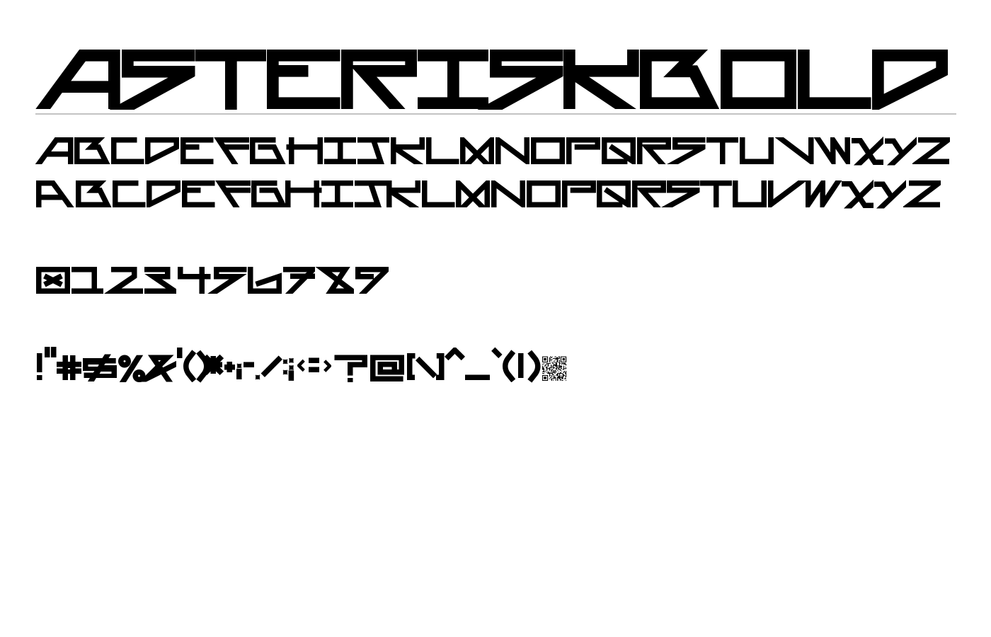 AsteriskLines Font preview