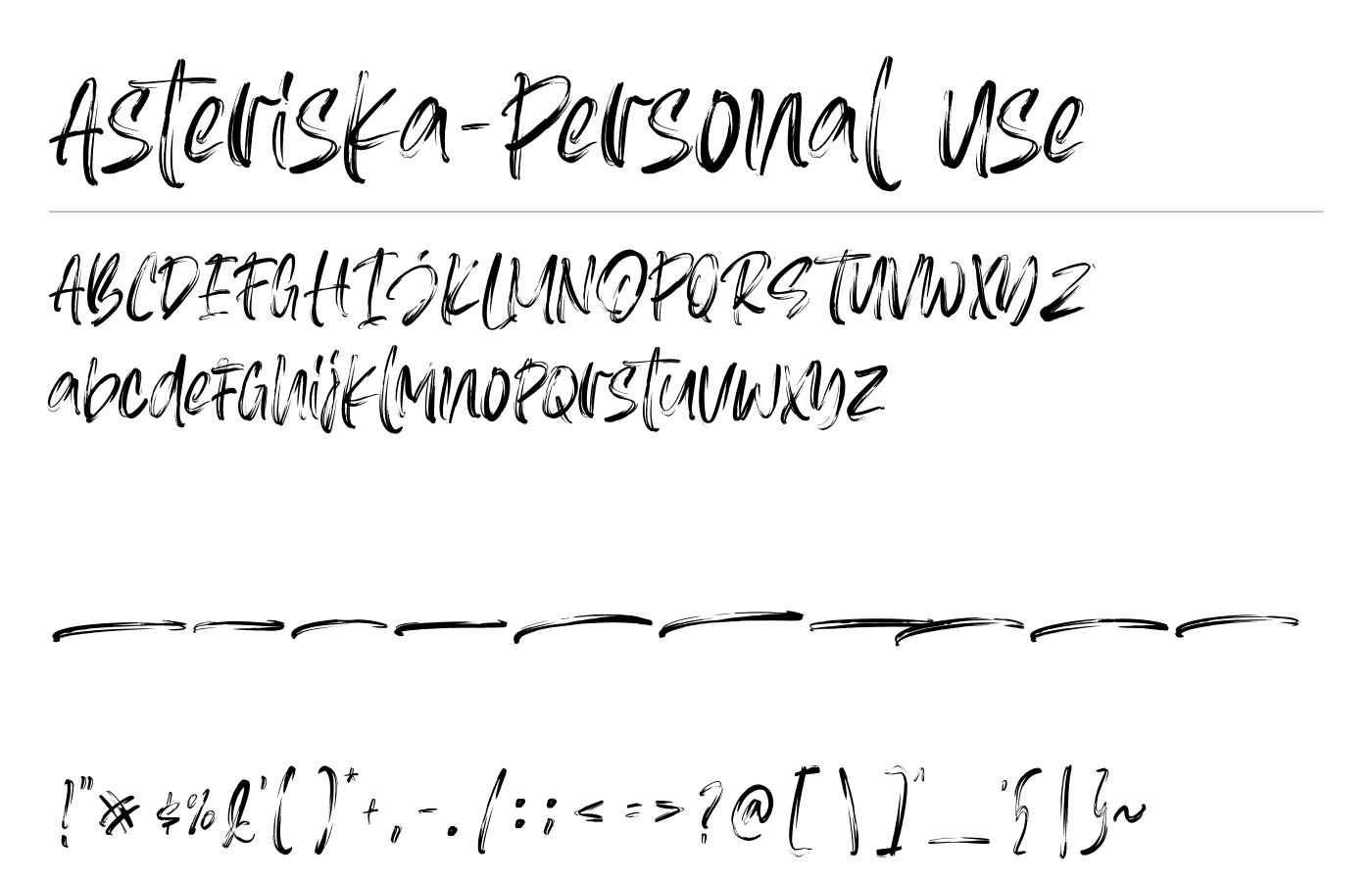 Asteriska Brush Font preview