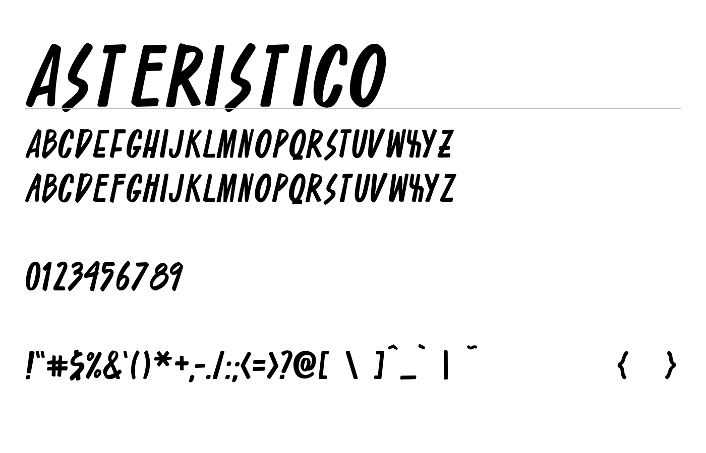 Asteristico Font preview
