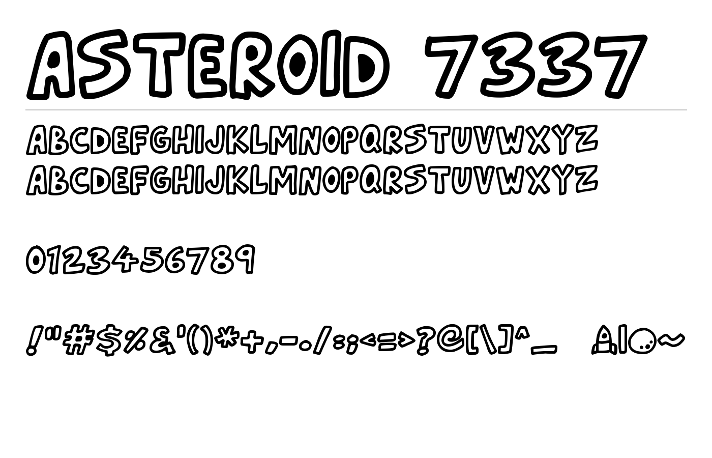Asteroid 7337 Font preview