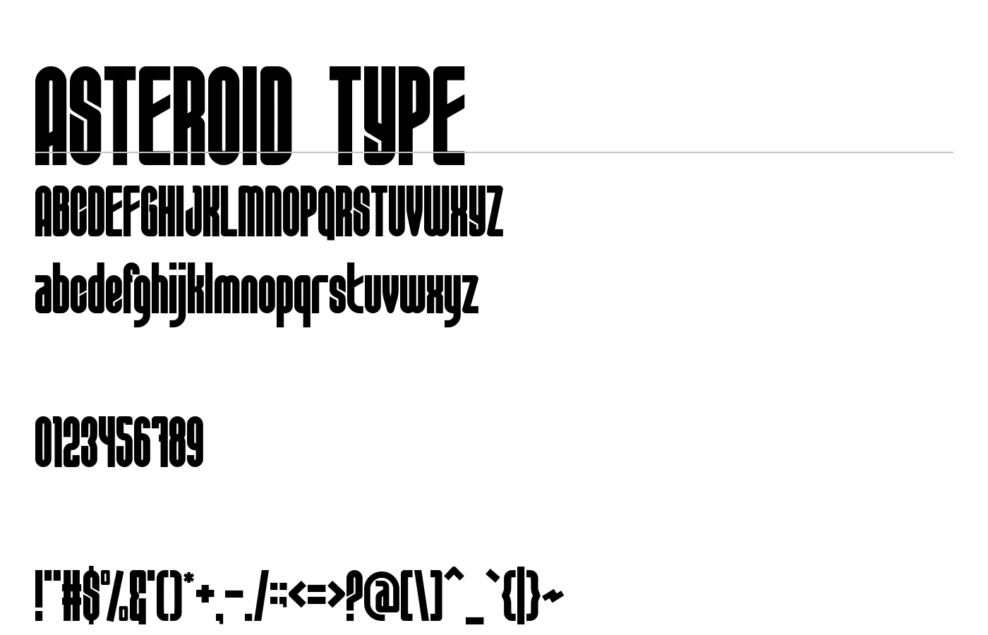 ASTEROID TYPE Font preview
