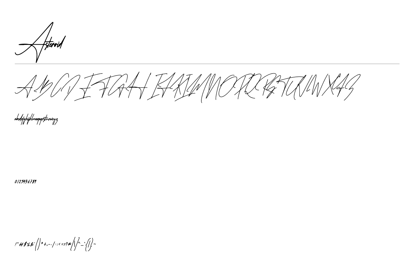 Asteroid Font preview