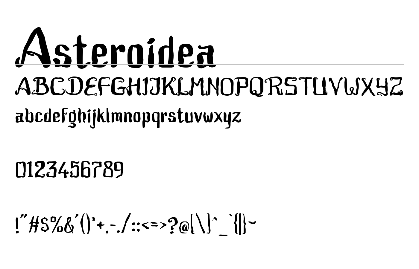 Asteroidea Font preview